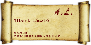 Albert László névjegykártya