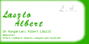 laszlo albert business card